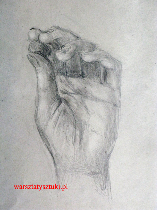 Joanna Angulska studium dłoni ołówek